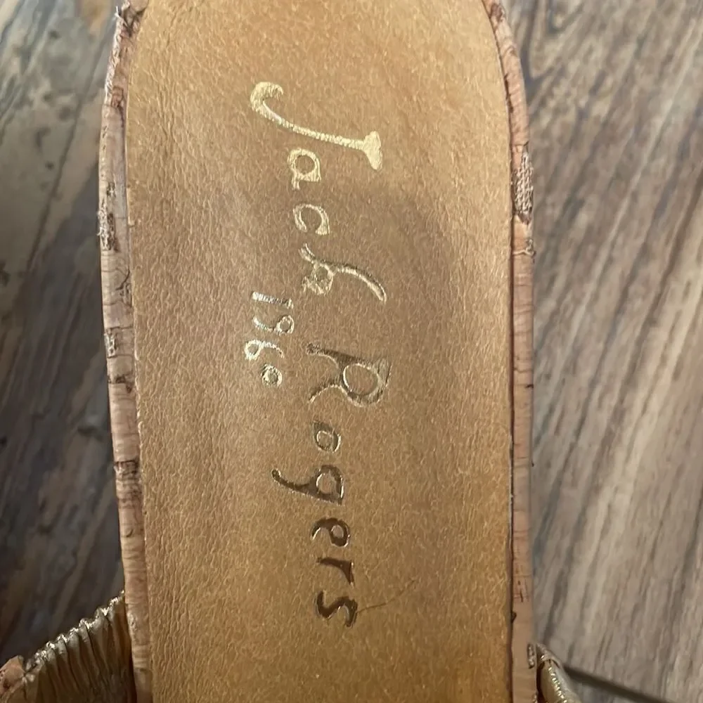 Jack Rogers Sloane Mid Wedge - Cork/Gold